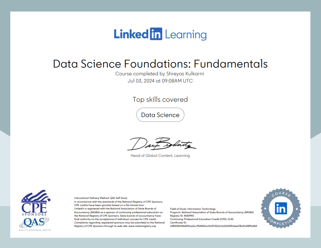 Data Science Foundations: Fundamentals